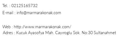 Marmara Konak Old City telefon numaralar, faks, e-mail, posta adresi ve iletiim bilgileri